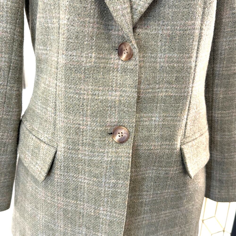 Pendleton Wool Plaid Blazer Sage Gray Academic Preppy Jacket Sz 4 - Picture 4 of 11
